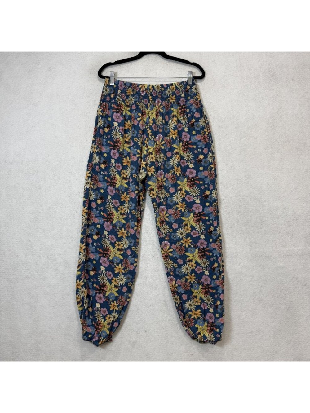 Lotus & Luna Harem Pants Womens Medium Multicolor Floral Boho Elastic Waist